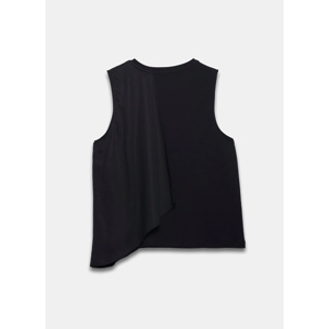 Mint Velvet Black Mixed Draped Panel Top